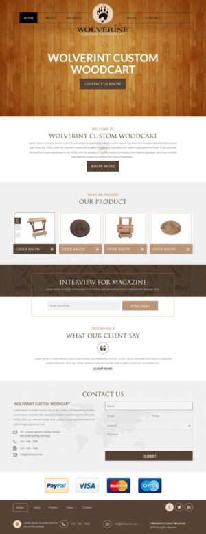 Web Design by rightway for Wolverine Custom Woodcraft | Design: #11979944