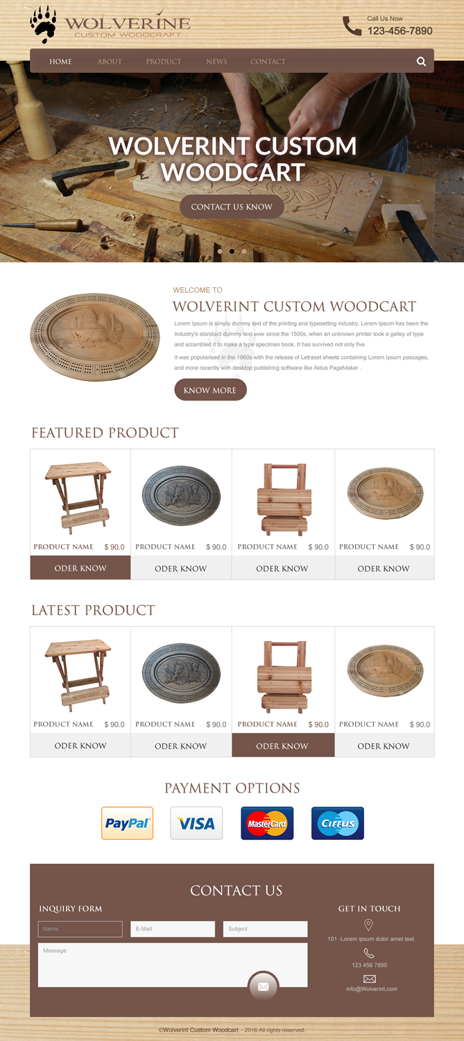 Web Design by rightway for Wolverine Custom Woodcraft | Design #11979947
