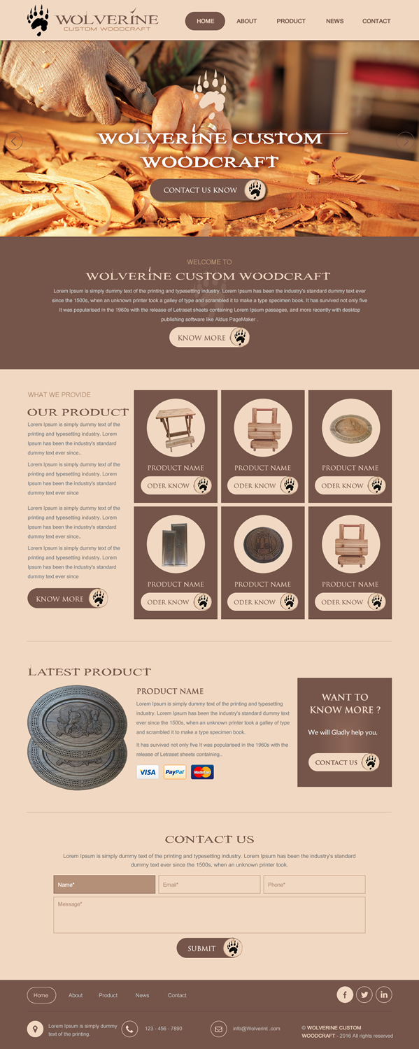 Web Design by rightway for Wolverine Custom Woodcraft | Design #12020032