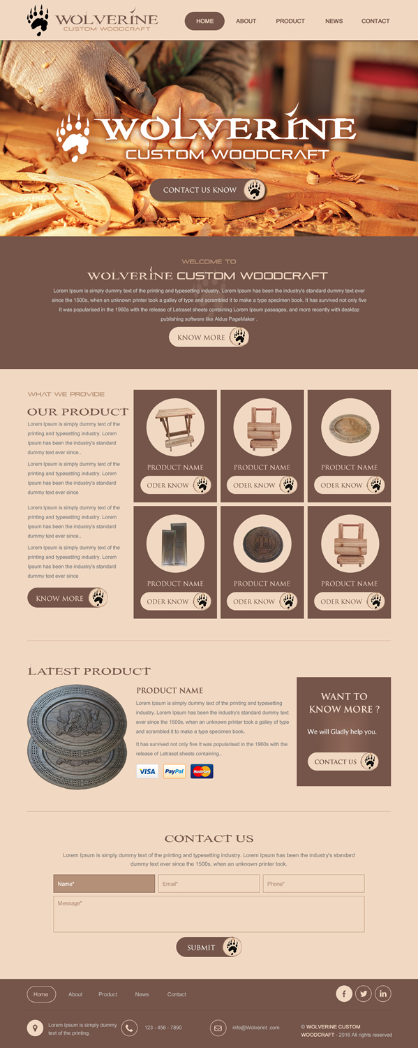 Web Design by rightway for Wolverine Custom Woodcraft | Design #12081318