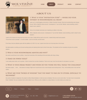 Web Design by rightway for Wolverine Custom Woodcraft | Design: #12131040