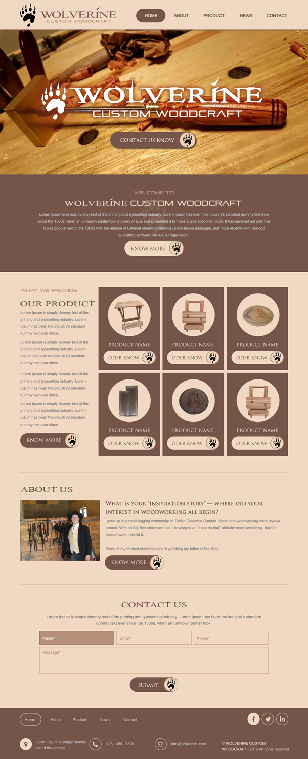 Web Design by rightway for Wolverine Custom Woodcraft | Design #12144532