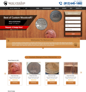 Web Design by Advanced Designs for Wolverine Custom Woodcraft | Design: #12056462