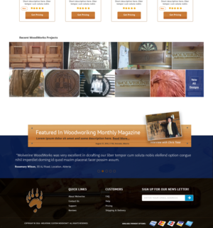 Web Design by Advanced Designs for Wolverine Custom Woodcraft | Design: #12056469