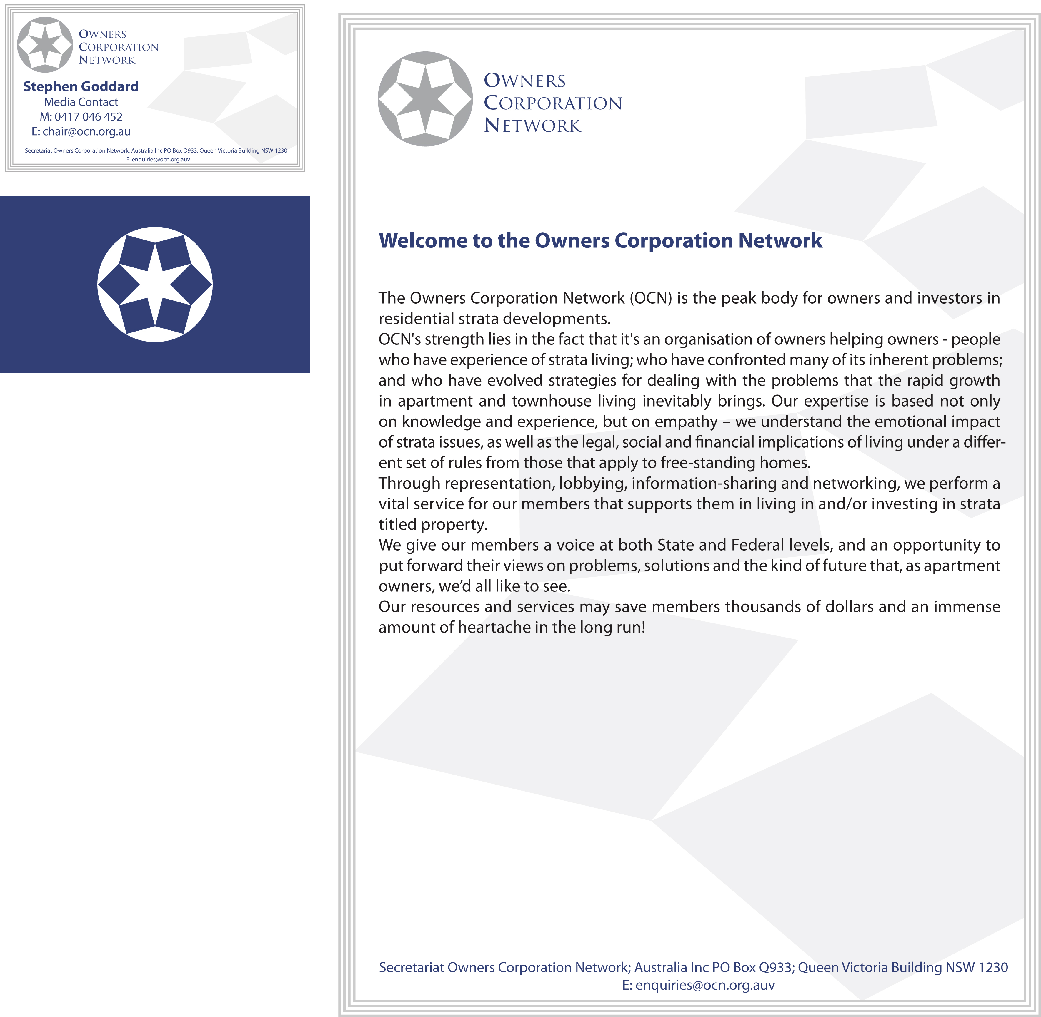 Stationery Design by Milos Grujic for Owners Corporation Network of Australia Inc | Design #27684