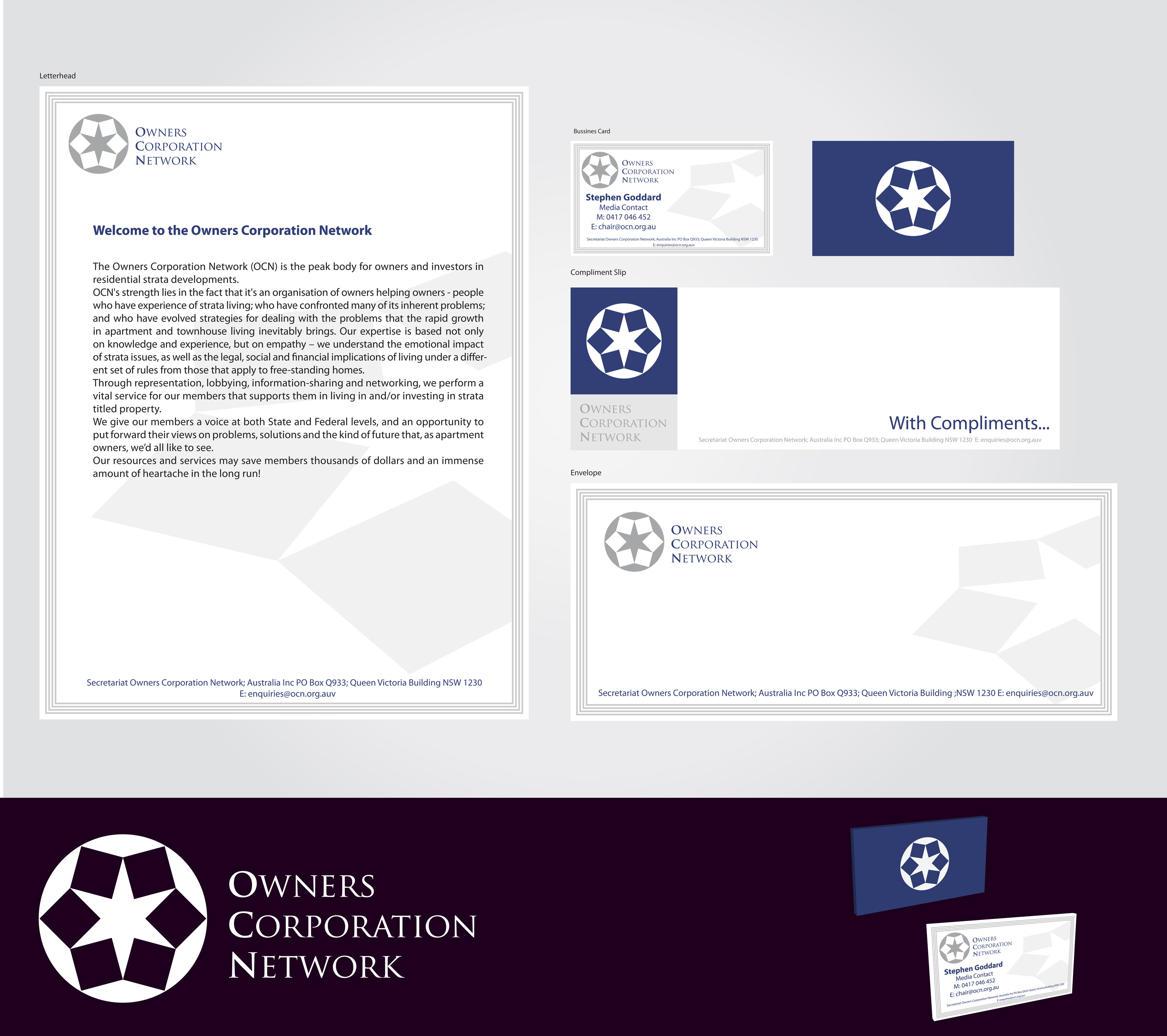Stationery Design by Milos Grujic for Owners Corporation Network of Australia Inc | Design #27960