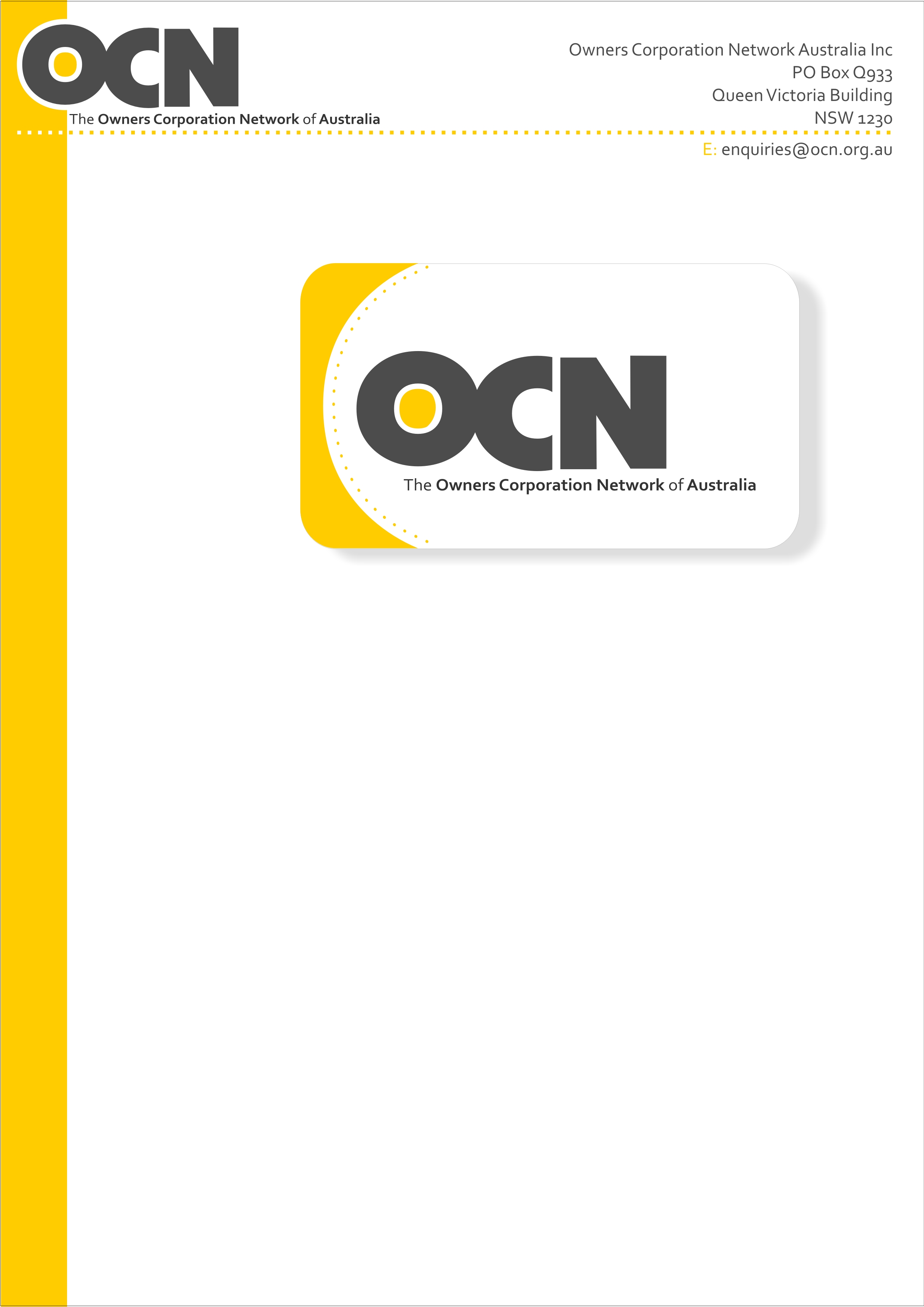 Stationery Design by LUSH GRAPHIX for Owners Corporation Network of Australia Inc | Design #28234