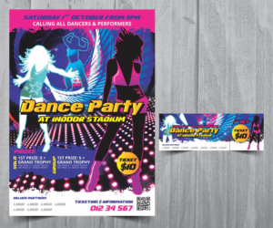 University Dance Party (Canterbury Uni CHCH NZ) | Diseño de Póster por Cut and Glue