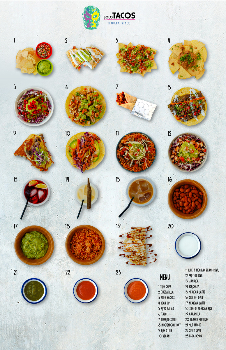 Diseño de Menú por ndonahue1010 para Solo Tacos Tijuana Style | Diseño #12120233