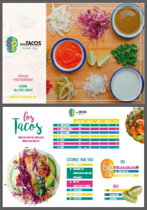 Menu Design for a hip Taco Bar | Menü-Design von PONIES AND ALIENS