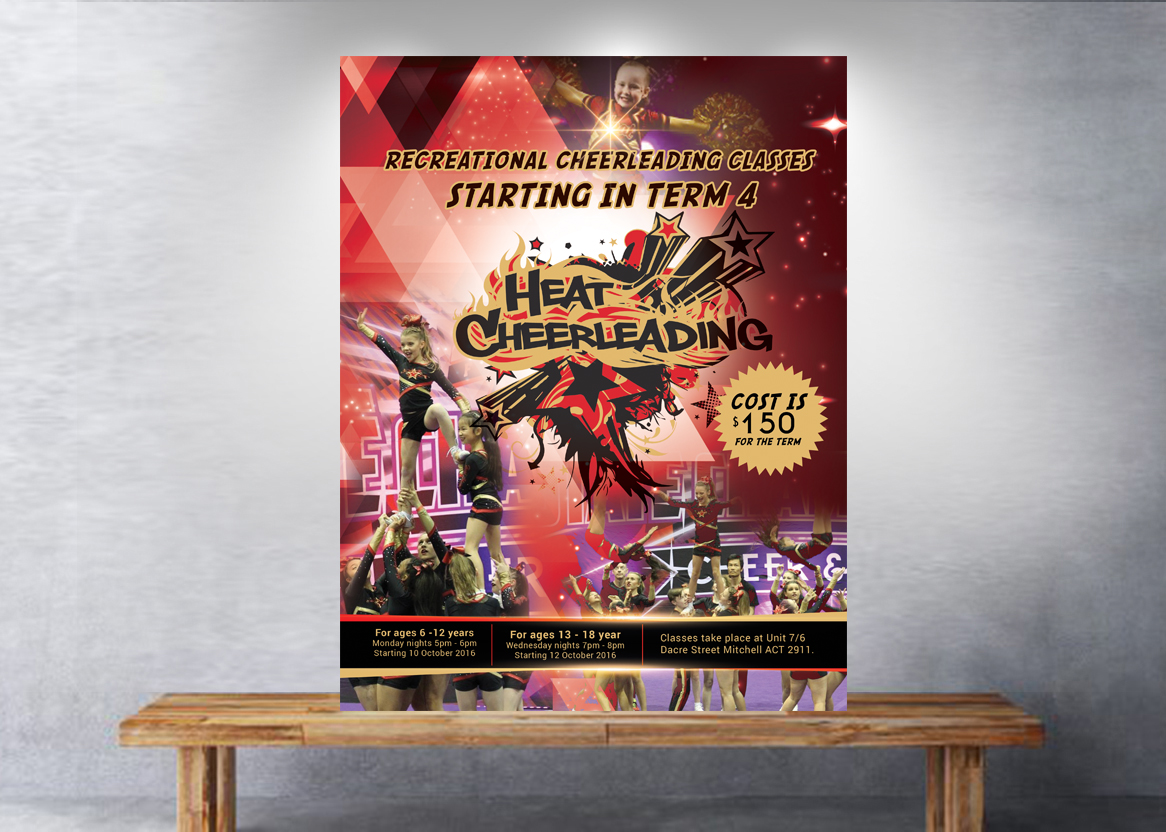 Flyer-Design von uk für Heat Cheerleading | Design #12004110