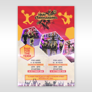Flyer Design by Kishaloy_D for Heat Cheerleading | Design #12021327
