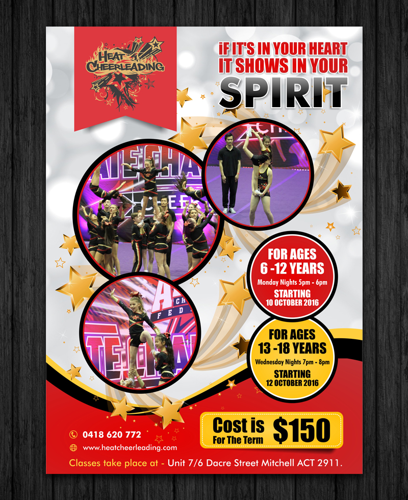 Flyer Design by ecorokerz for Heat Cheerleading | Design #11990556