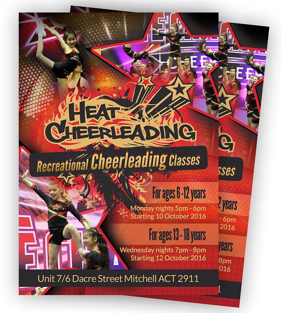 Flyer-Design von creationz2011 für Heat Cheerleading | Design #12030315