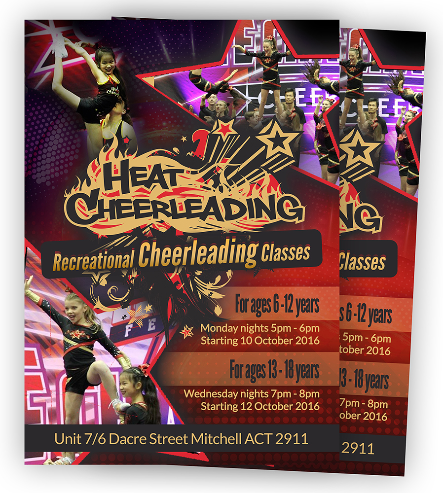 Flyer Design by creationz2011 for Heat Cheerleading | Design #12036287