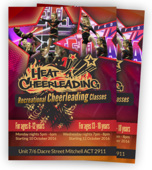 Flyer Design by creationz2011 for Heat Cheerleading | Design #12036328