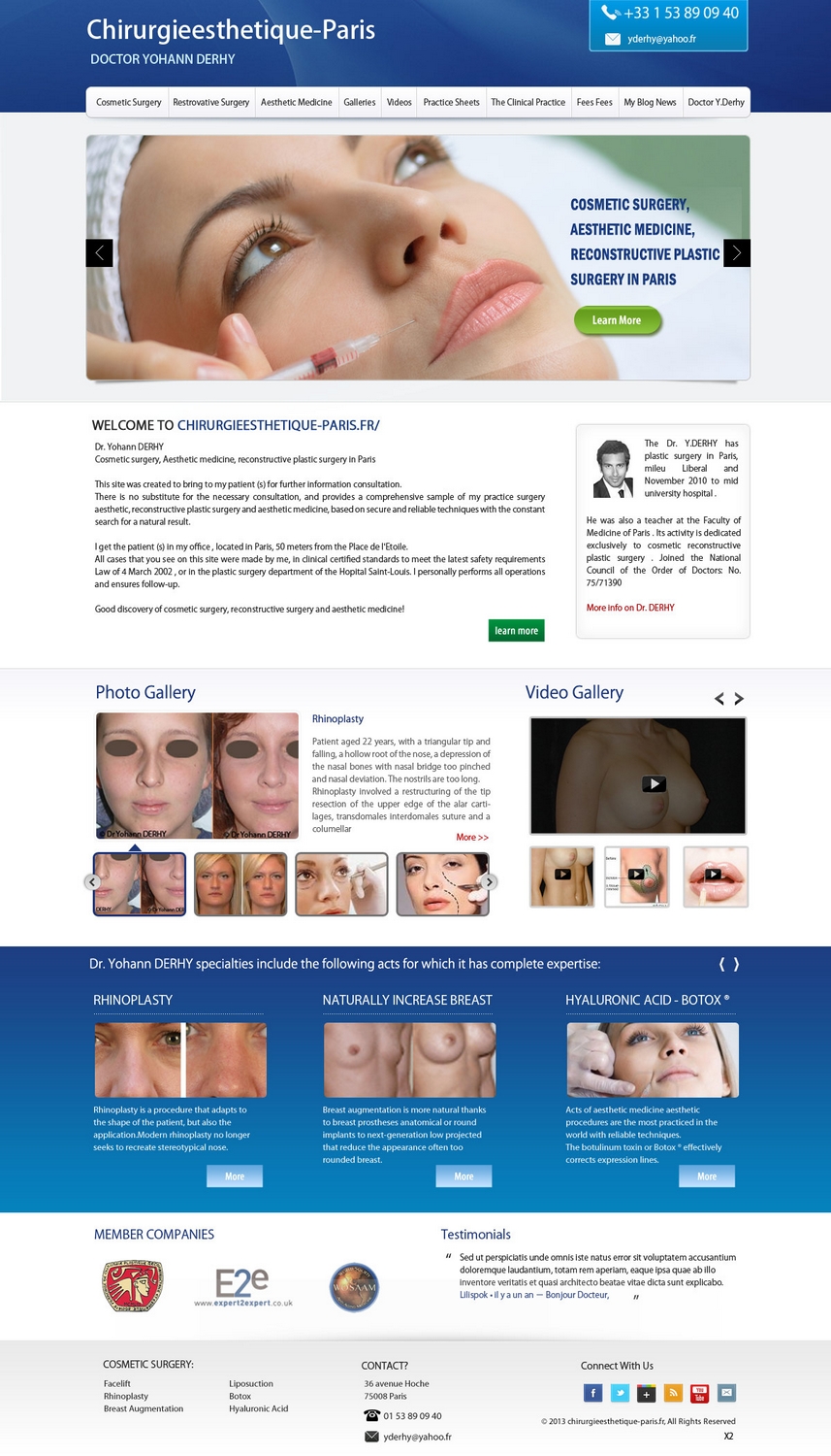 Web Design by pb for doctor yohann derhy | Design #2381822
