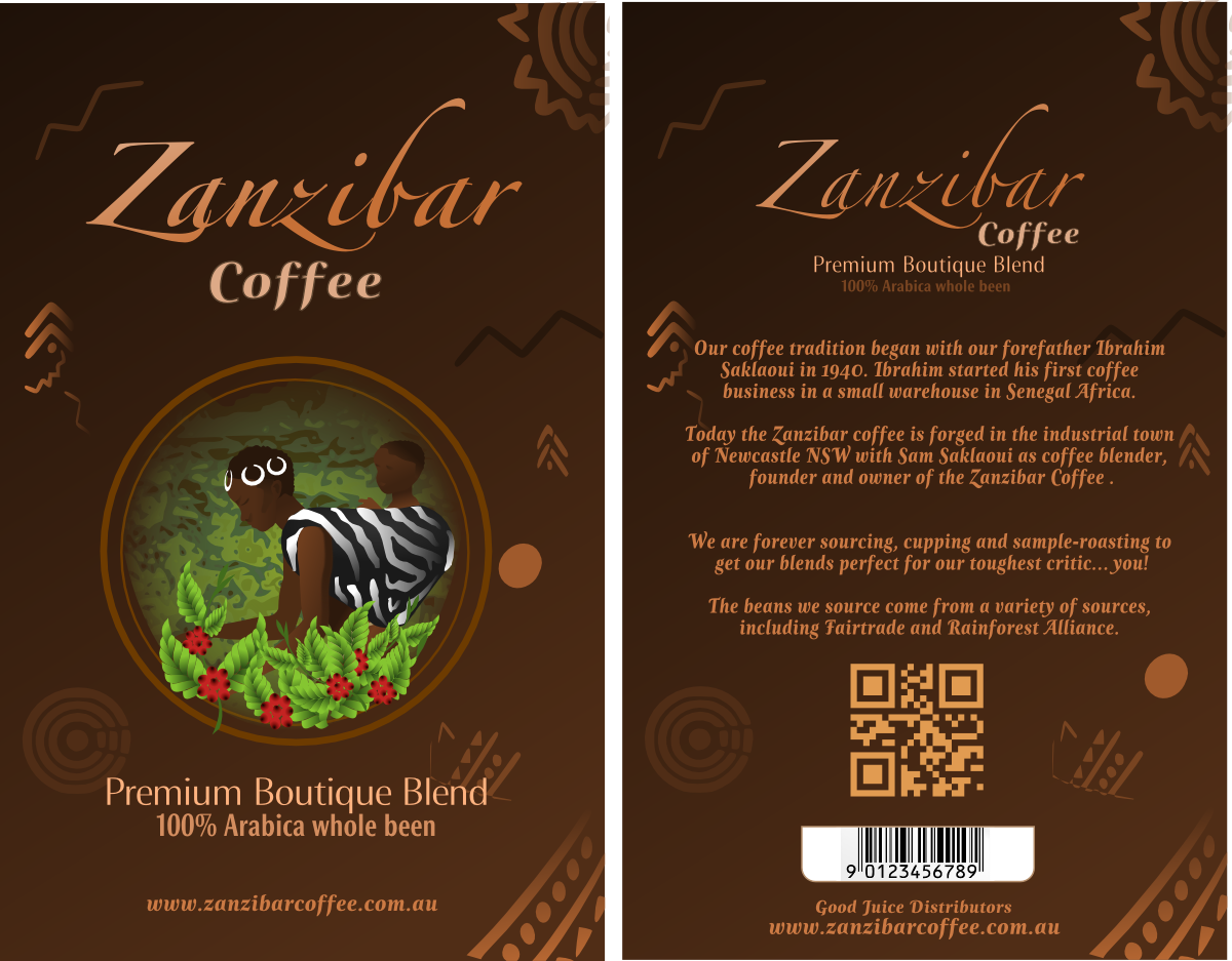Label Design by Giovanni for Zanzibar Coffee Roasters | Design: #2399801