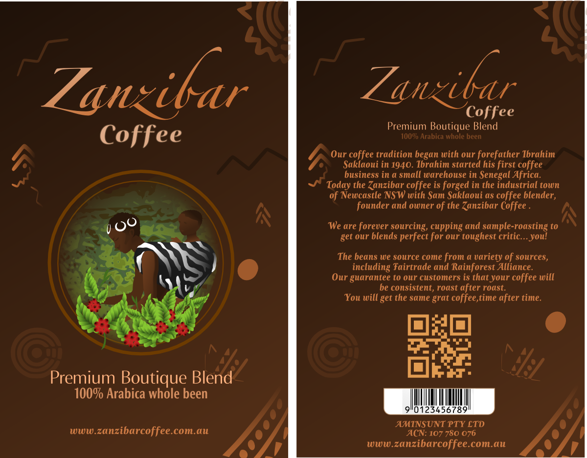 Label Design by Giovanni for Zanzibar Coffee Roasters | Design #2399823