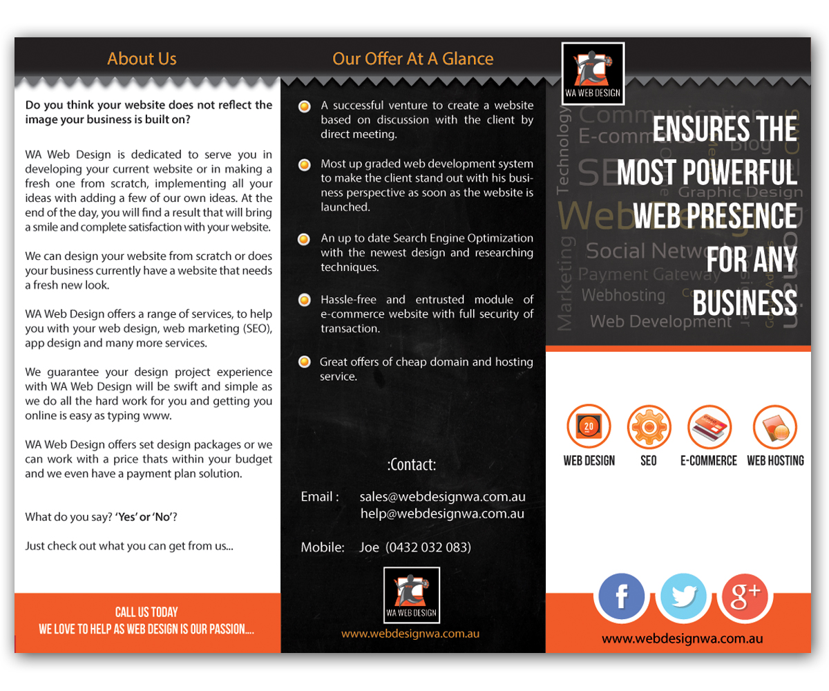 Diseño de Brochure por Andrew1965 para The WA Computer DR | Diseño #2381303