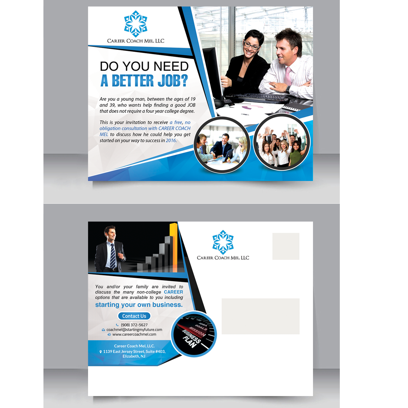 Bold, Serious Postcard Design for Initials only ccm by creative.bugs