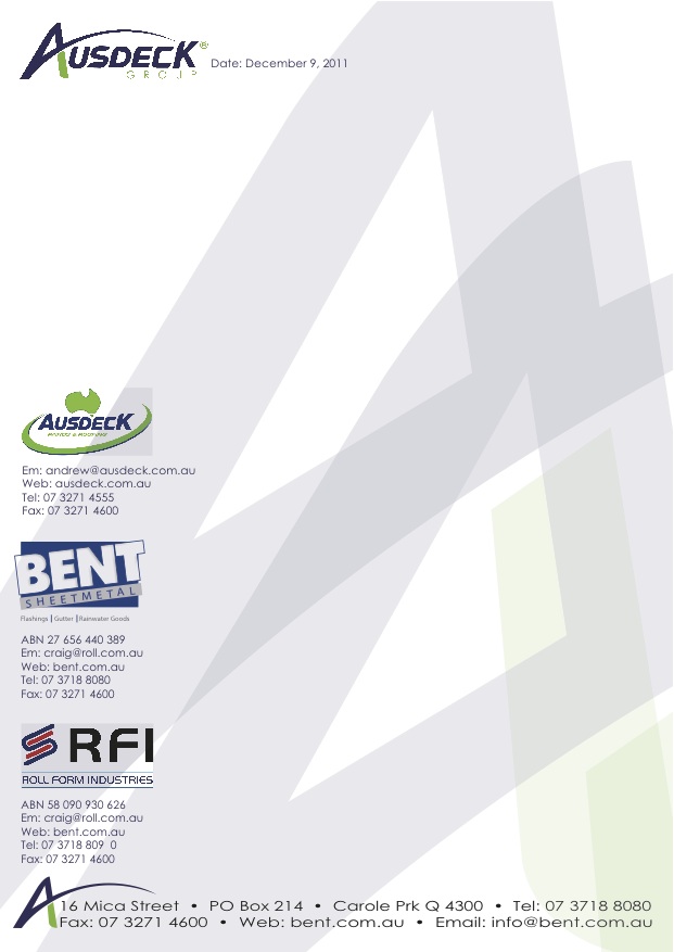 Stationery Design by GR  for Ausdeck Group | Design #525874