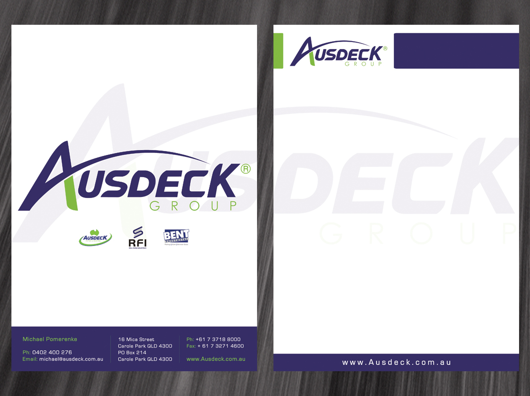 Stationery Design by diRtY.EMM for Ausdeck Group | Design #525663