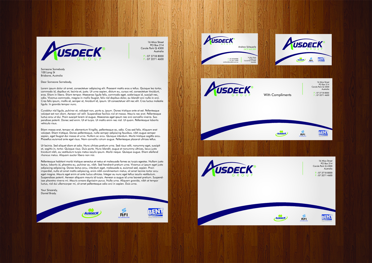 Stationery Design by DM for Ausdeck Group | Design #536591