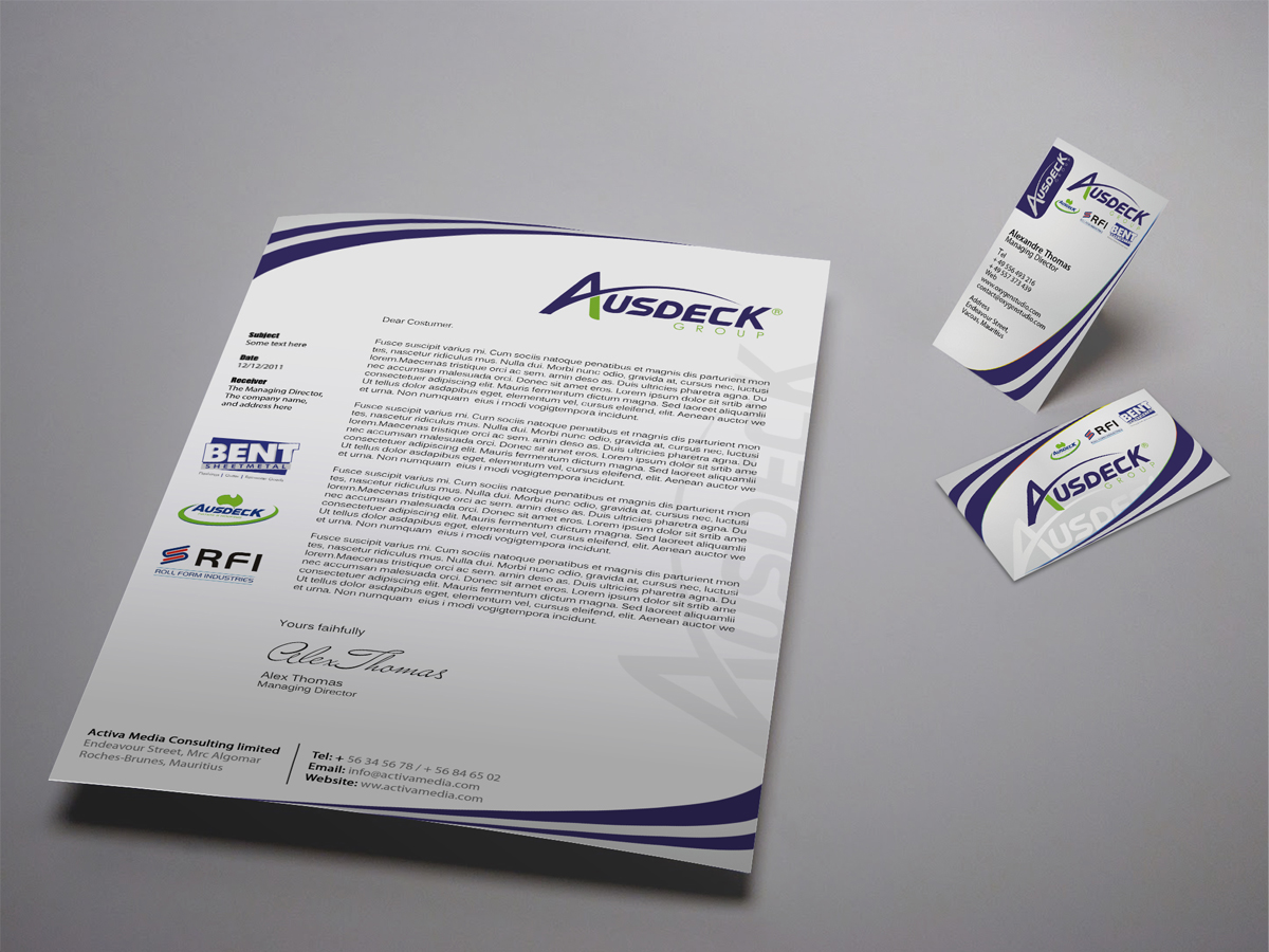 Stationery Design by Marvel Medias for Ausdeck Group | Design #531324