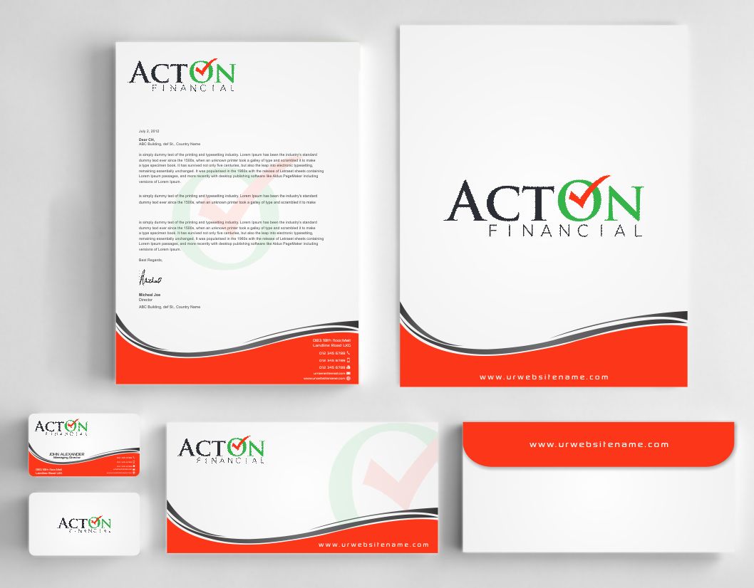 Stationery Design by AwsomeD for ActOn Financial | Design #12031880