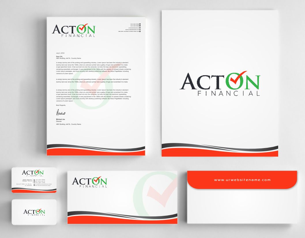 Stationery Design by AwsomeD for ActOn Financial | Design #12031902