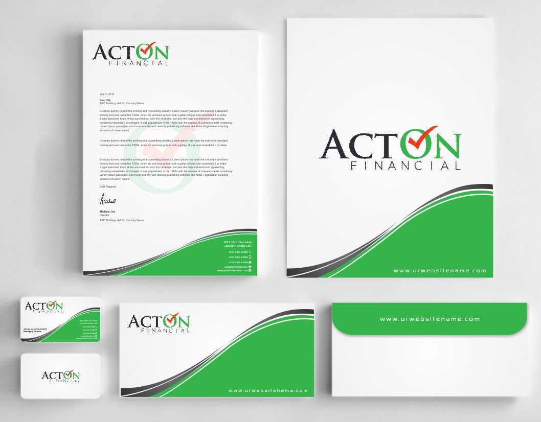 Stationery Design by AwsomeD for ActOn Financial | Design #12031903