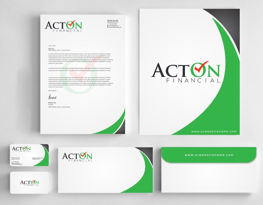 Diseño de Papelería por AwsomeD para ActOn Financial | Diseño #12031904