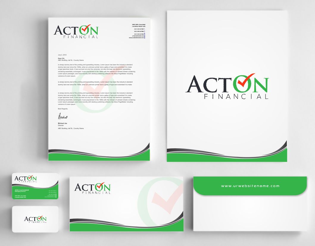 Stationery Design by AwsomeD for ActOn Financial | Design #12031930