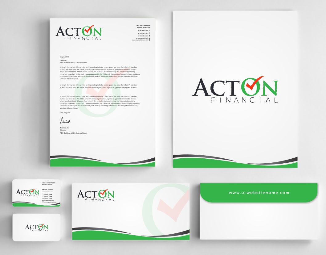 Stationery Design by AwsomeD for ActOn Financial | Design #12031956