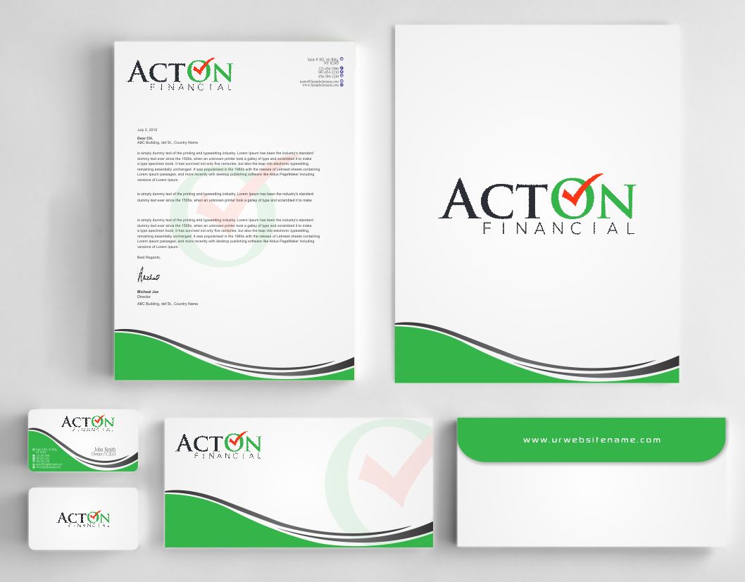Stationery Design by AwsomeD for ActOn Financial | Design #12031978