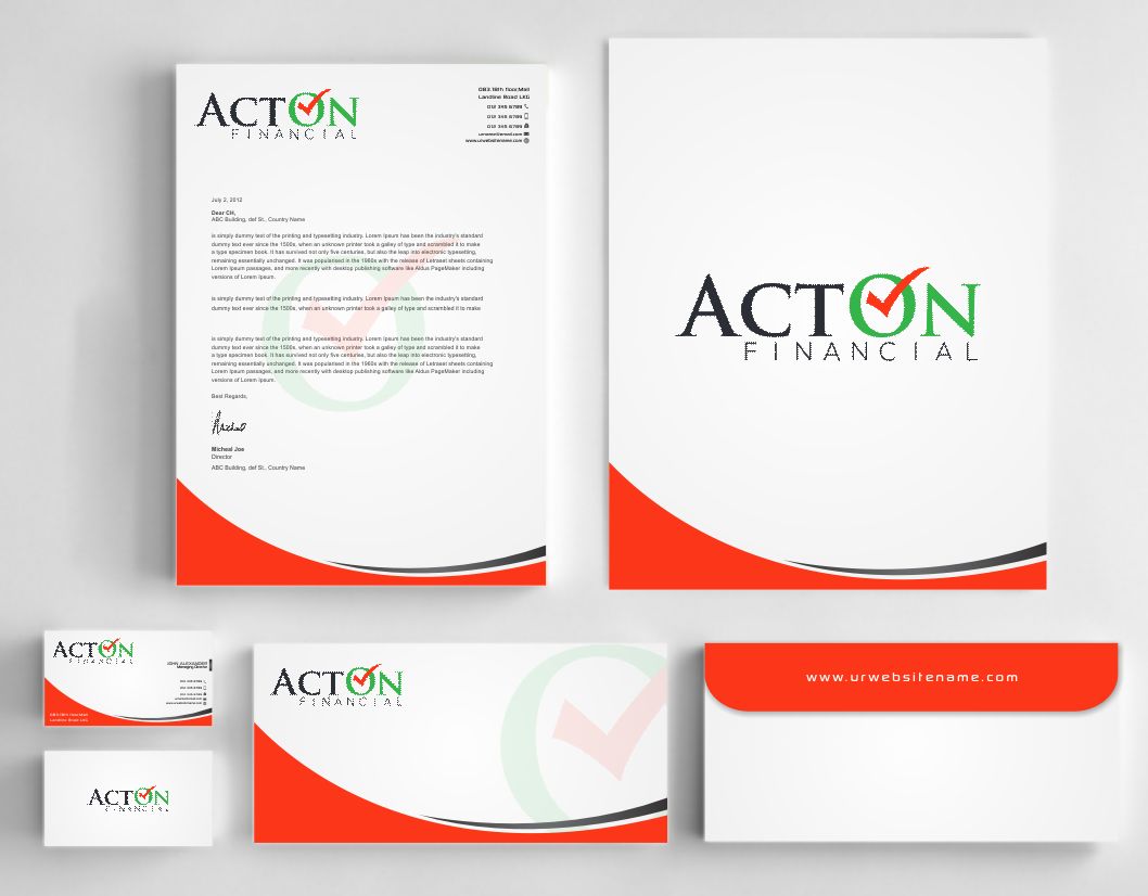 Stationery Design by AwsomeD for ActOn Financial | Design #12031980