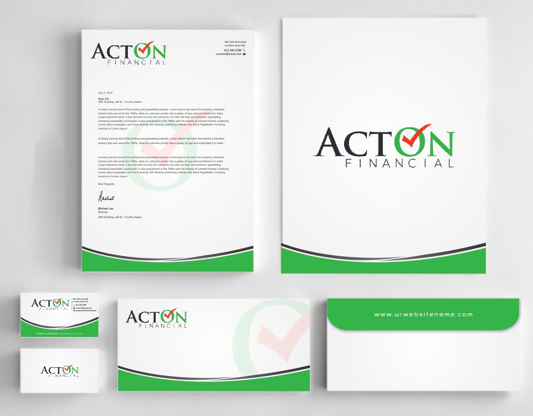 Diseño de Papelería por AwsomeD para ActOn Financial | Diseño #12031981