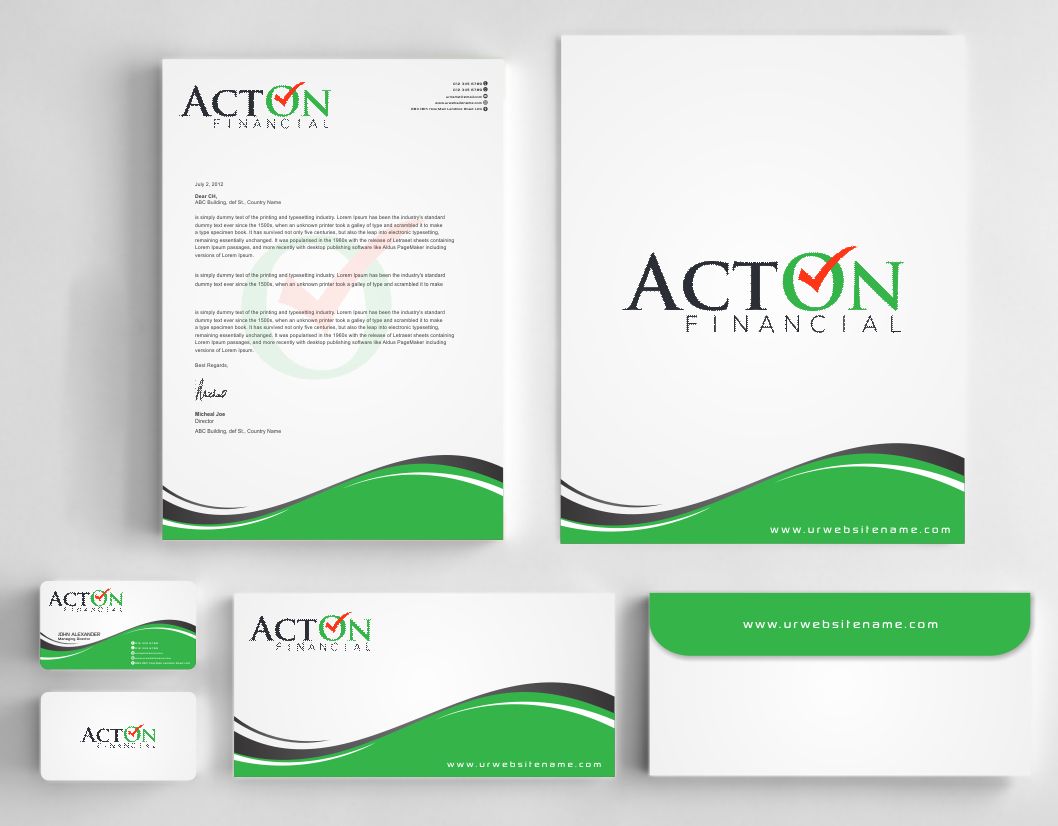 Stationery Design by AwsomeD for ActOn Financial | Design #12031985