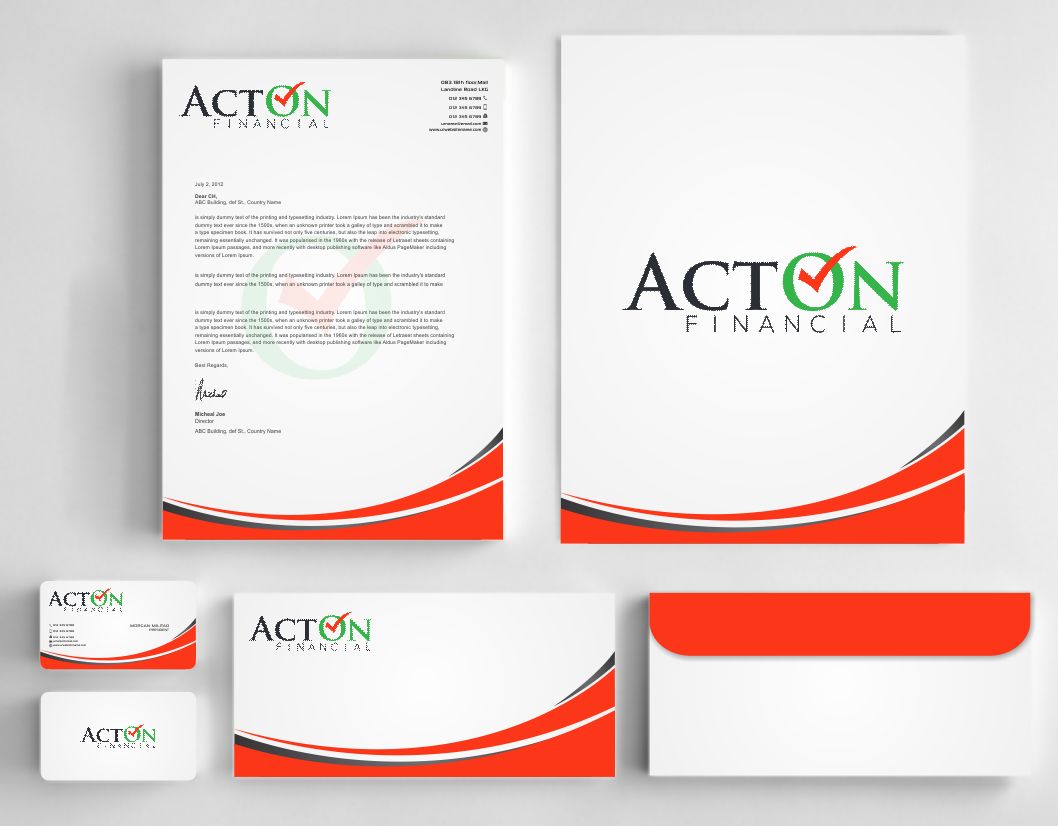 Diseño de Papelería por AwsomeD para ActOn Financial | Diseño #12032002