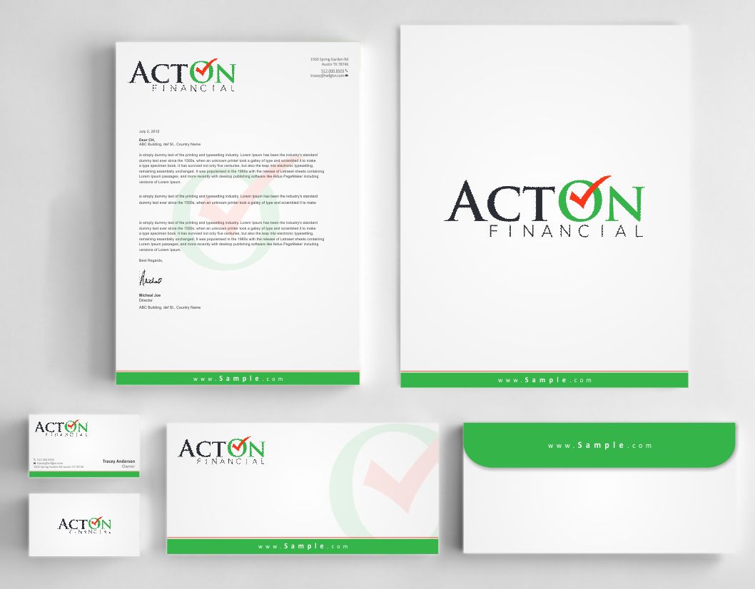 Stationery Design by AwsomeD for ActOn Financial | Design #12032004