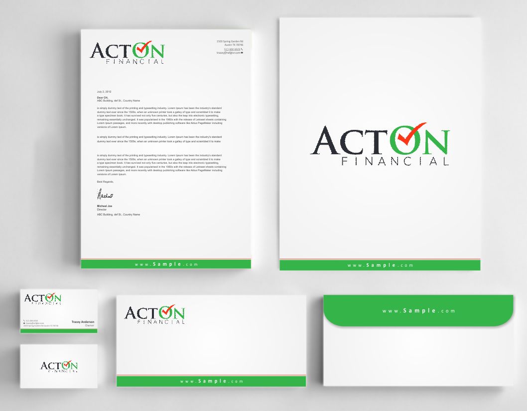 Stationery Design by AwsomeD for ActOn Financial | Design #12042968