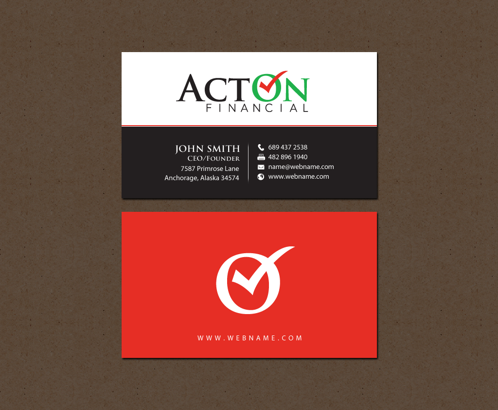 Diseño de Papelería por chandrayaan.creative para ActOn Financial | Diseño #12032406