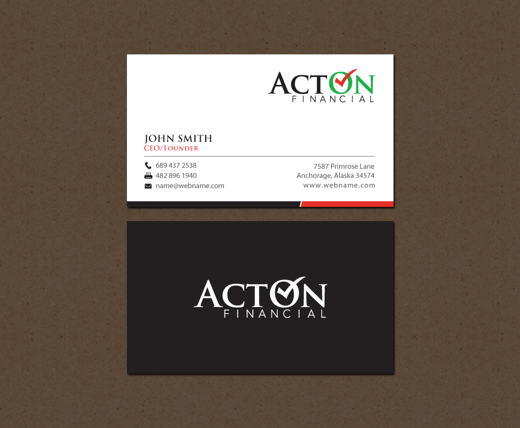 Stationery Design by chandrayaan.creative for ActOn Financial | Design #12032407