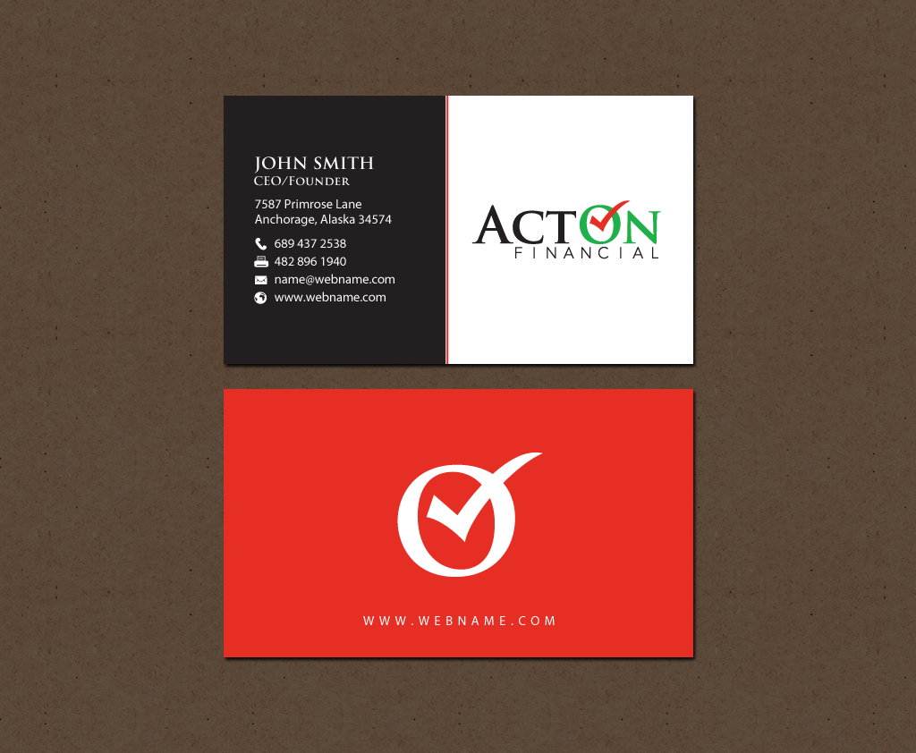 Stationery Design by chandrayaan.creative for ActOn Financial | Design #12032408