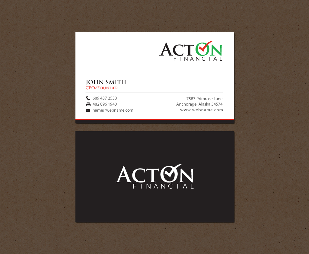 Stationery Design by chandrayaan.creative for ActOn Financial | Design #12032409