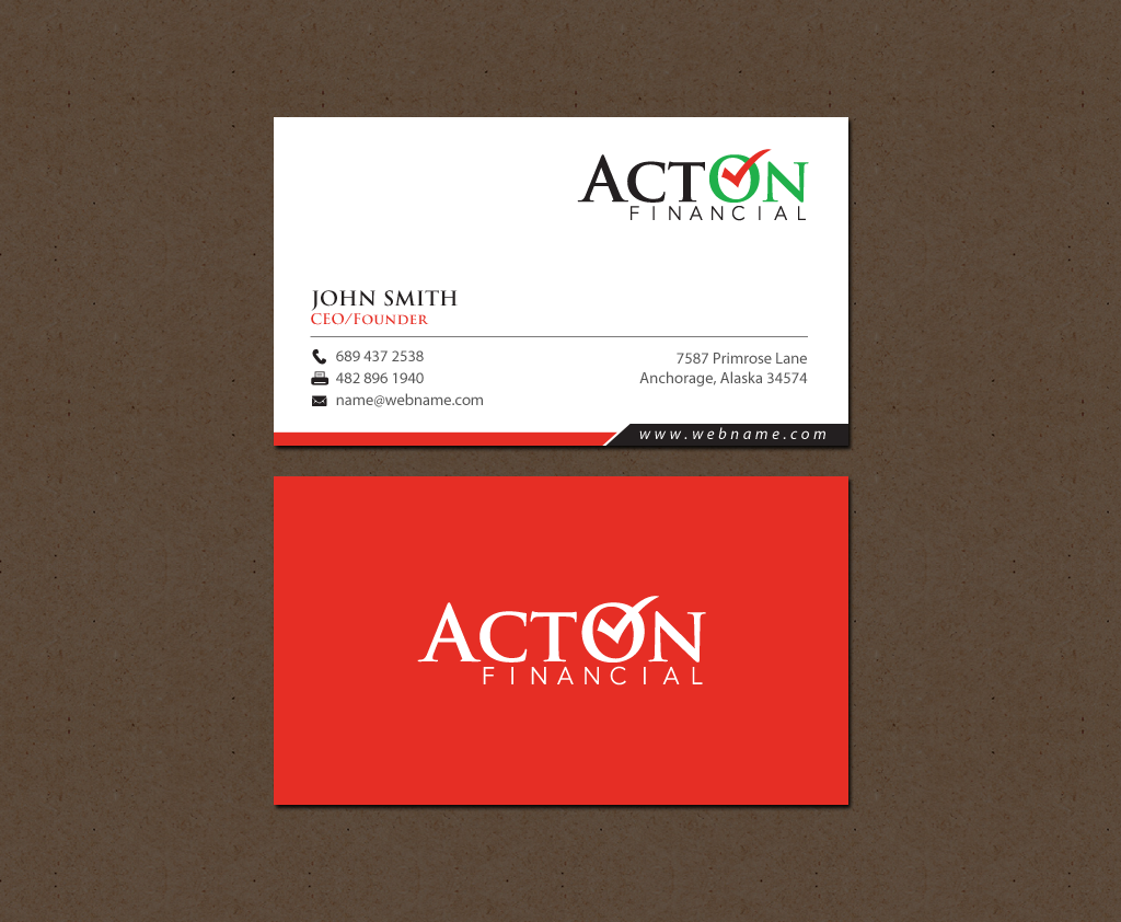 Stationery Design by chandrayaan.creative for ActOn Financial | Design #12032410