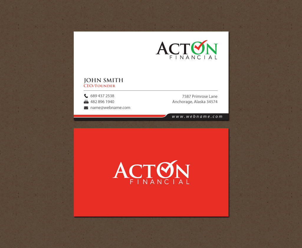 Stationery Design by chandrayaan.creative for ActOn Financial | Design #12032411