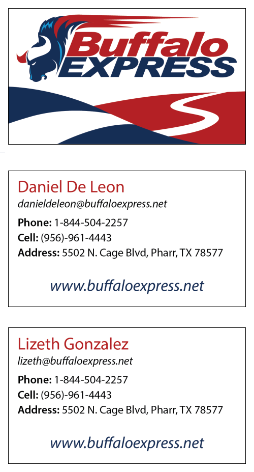 Business Card Design by sallychan for Buffalo Express | Design #12010696