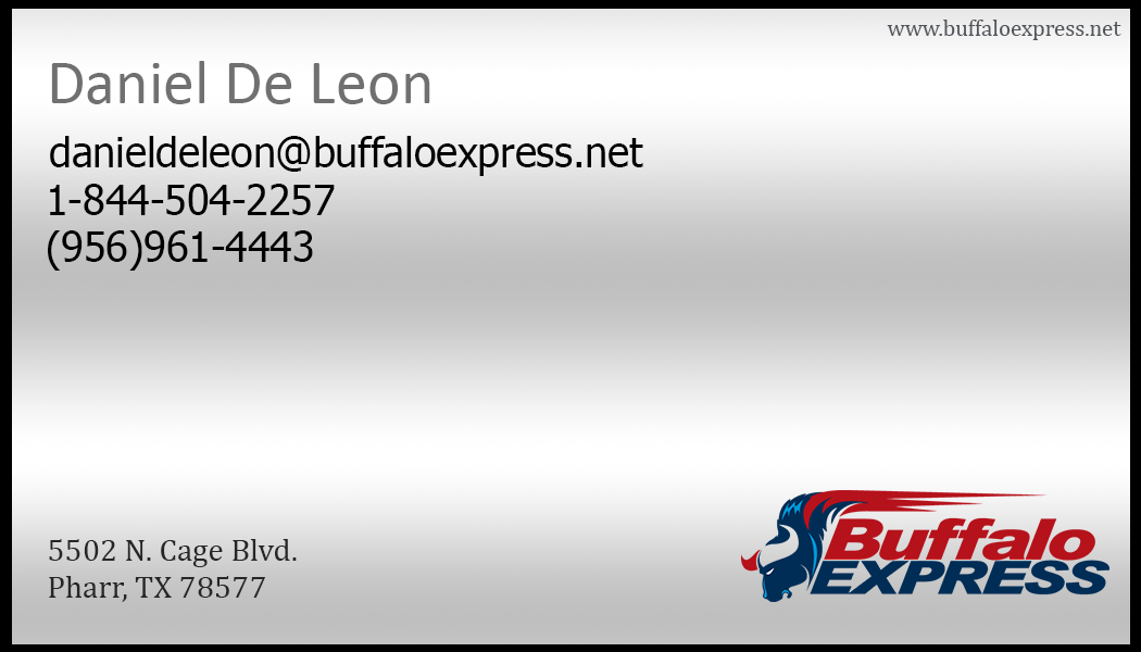 Diseño de Tarjeta de Presentación por Safwan Parkar para Buffalo Express | Diseño #12006043